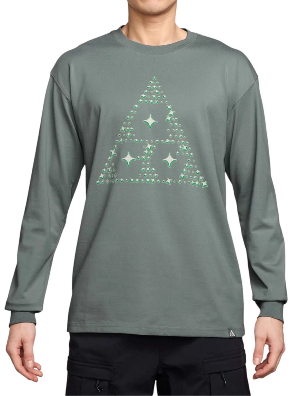 Nike ACG M Dark Sky Clay Green Glow In Dark Gorpcore Long Sleeve Loose Fit Tee